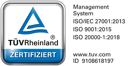 TÜV Kombilogo ISO 27001 ISO 9001 ISO 20000