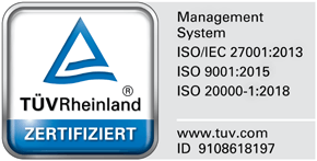 TÜV Kombilogo ISO 27001 ISO 9001 ISO 20000